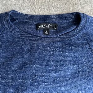 J CREW MERCANTILE Sweater Crewneck Pullover Cotton | Heather Blue | Size Lrg